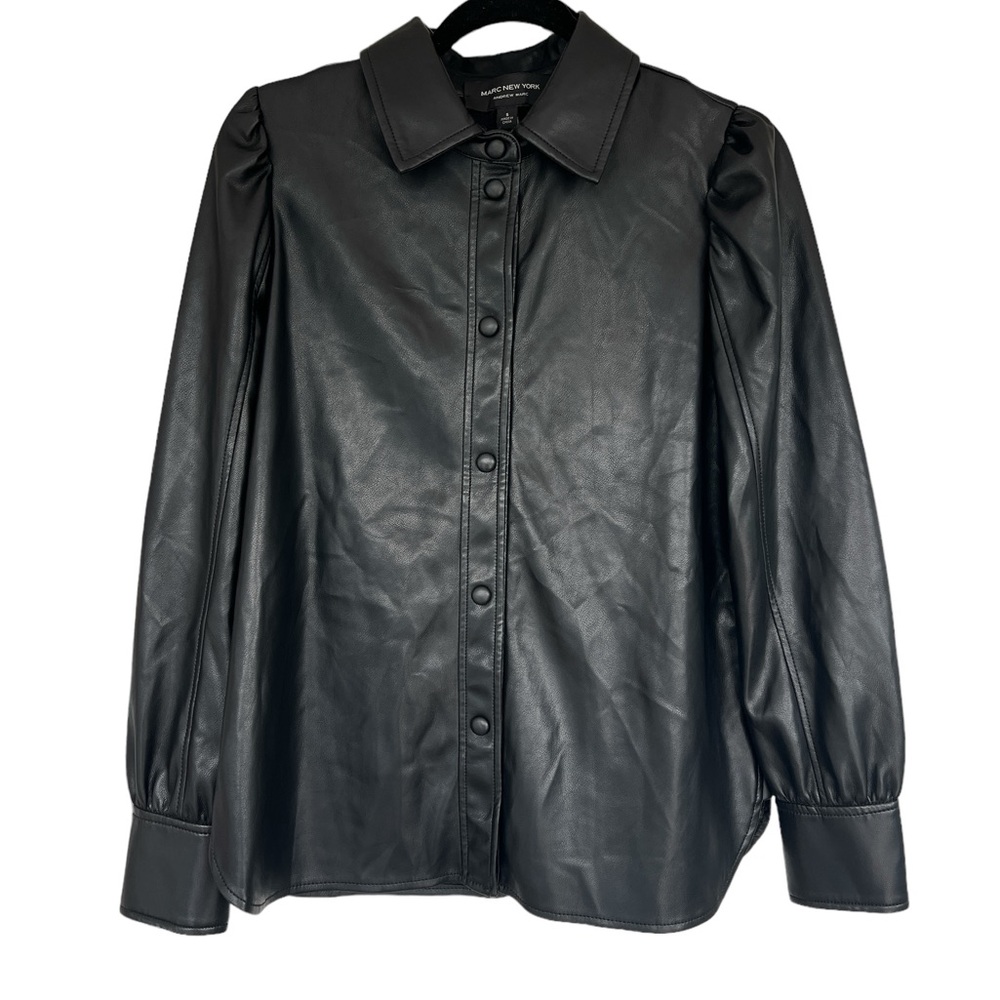 Andrew Marc Marc New York faux leather shirt